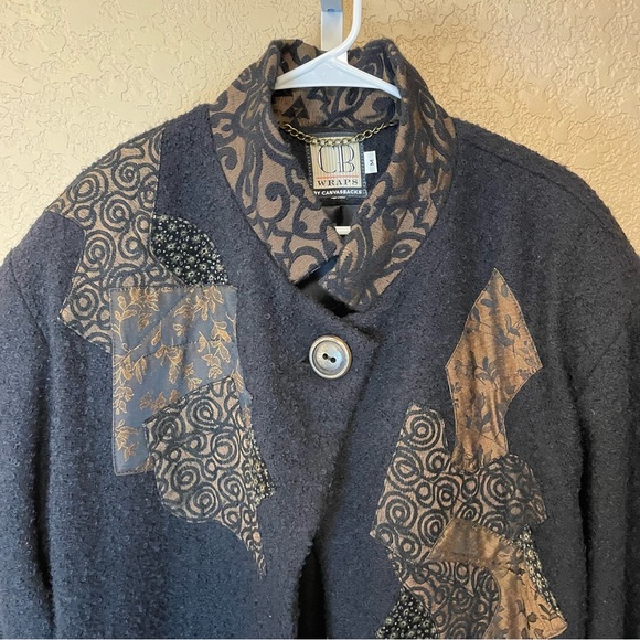 CB Wraps by Chadwicks Vintage Long Wool Wearable Art Maxi Coat Size M - Picture 3 of 16